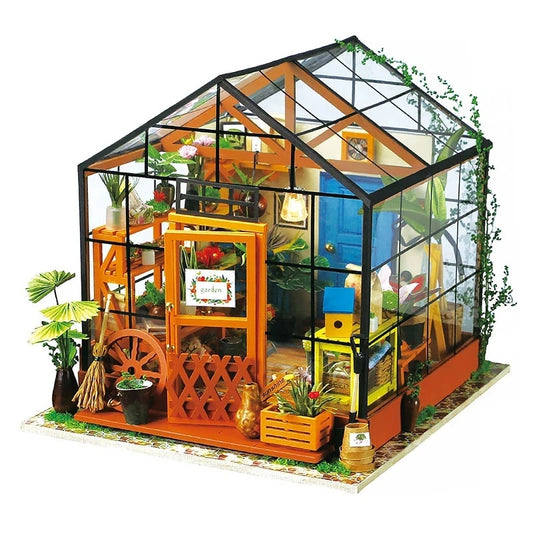 Robotime DIY Doll House With Furniture Children Green Miniature Dollhouse Wooden Kits Assemble Toy Xmas Brithday Gifts - Diyzzle