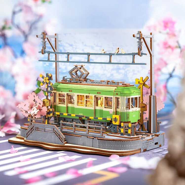 Rolife Sakura Journey Tram - 3D Wooden Puzzle TGS02 - Diyzzle