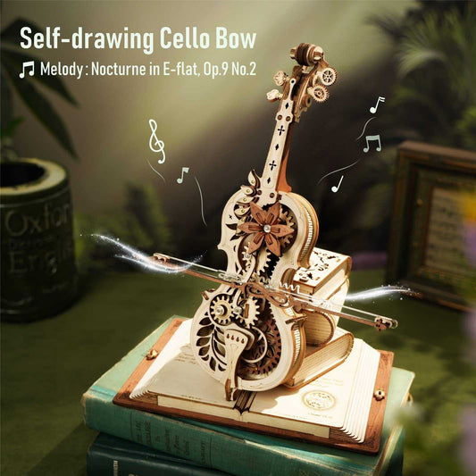 ROKR Magic Cello - Mechanical Music Box 3D Wooden Puzzle - Diyzzle