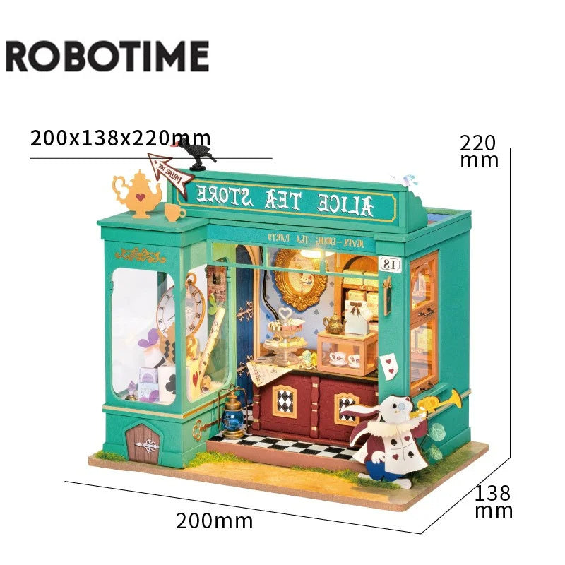 Robotime DIY Doll House With Furniture Children Green Miniature Dollhouse Wooden Kits Assemble Toy Xmas Brithday Gifts - Diyzzle