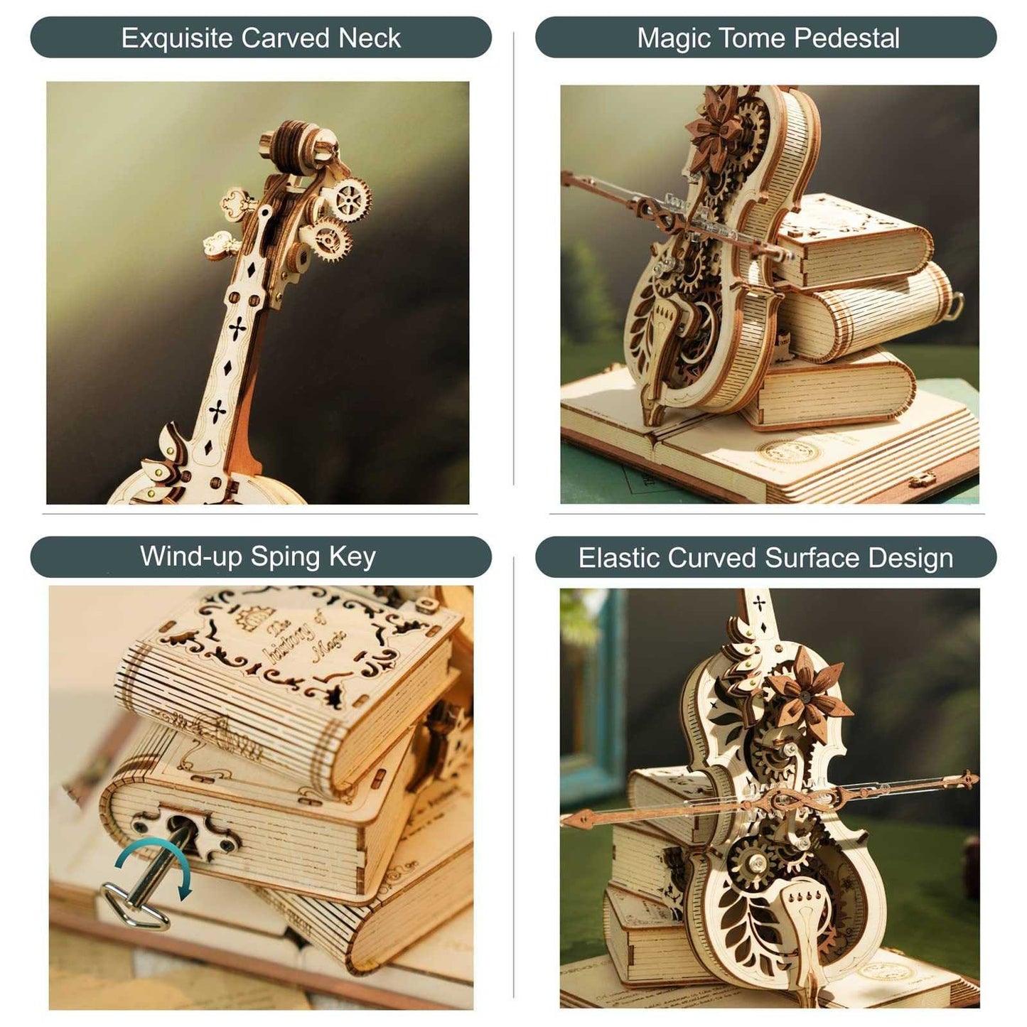 ROKR Magic Cello - Mechanical Music Box 3D Wooden Puzzle - Diyzzle