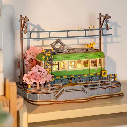 Rolife Sakura Journey Tram - 3D Wooden Puzzle TGS02 - Diyzzle