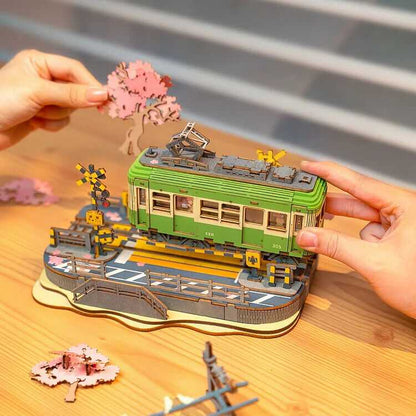 Rolife Sakura Journey Tram - 3D Wooden Puzzle TGS02 - Diyzzle