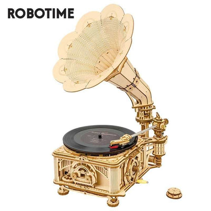 ROKR DIY Crank Classic Gramophone | Model Kit & Puzzle - Diyzzle