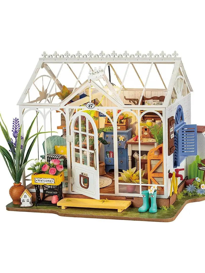 Robotime DIY Doll House With Furniture Children Green Miniature Dollhouse Wooden Kits Assemble Toy Xmas Brithday Gifts - Diyzzle