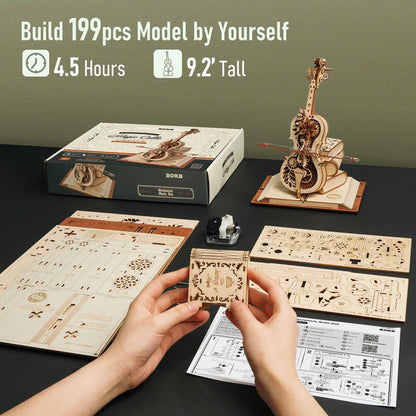 ROKR Magic Cello - Mechanical Music Box 3D Wooden Puzzle - Diyzzle