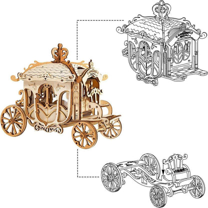 Rolife Vintage Models - 3D wooden puzzles - Car, Tram, Carriage - Diyzzle