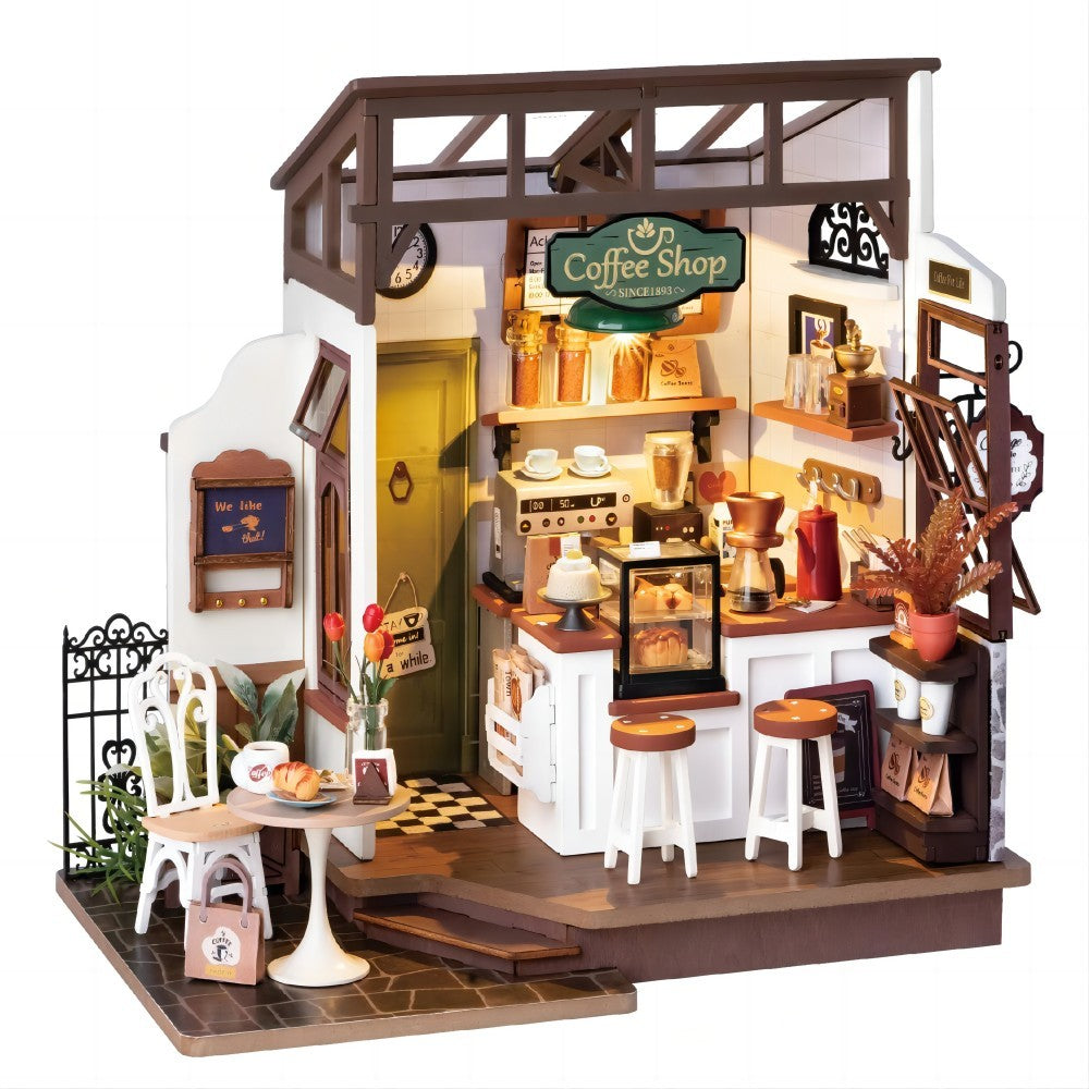 Robotime DIY Doll House With Furniture Children Green Miniature Dollhouse Wooden Kits Assemble Toy Xmas Brithday Gifts - Diyzzle