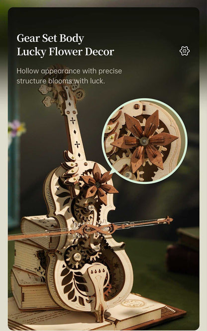 ROKR Magic Cello - Mechanical Music Box 3D Wooden Puzzle - Diyzzle