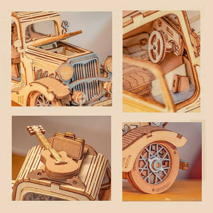 Rolife Vintage Models - 3D wooden puzzles - Car, Tram, Carriage - Diyzzle