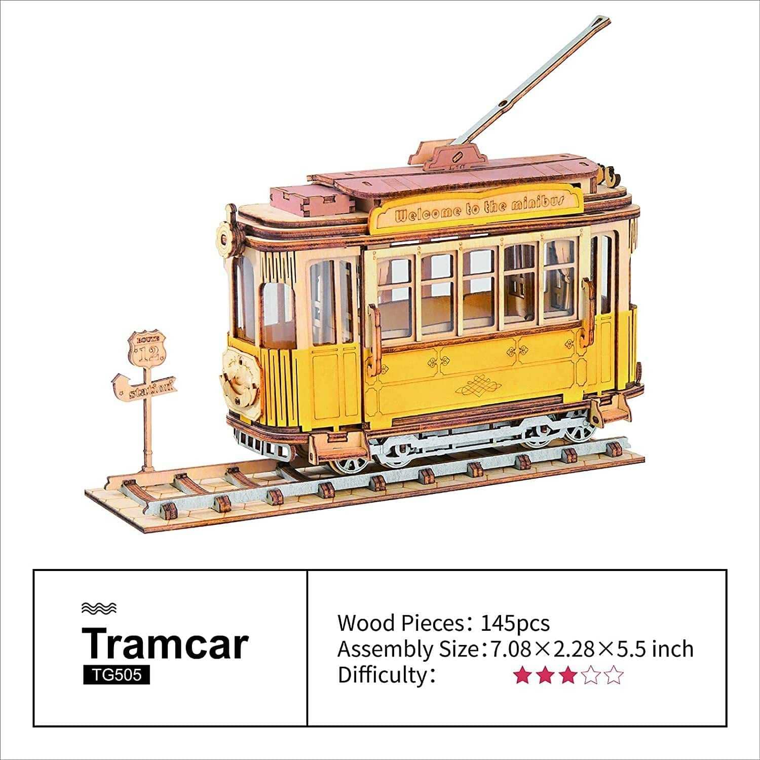 Rolife Vintage Models - 3D wooden puzzles - Car, Tram, Carriage - Diyzzle